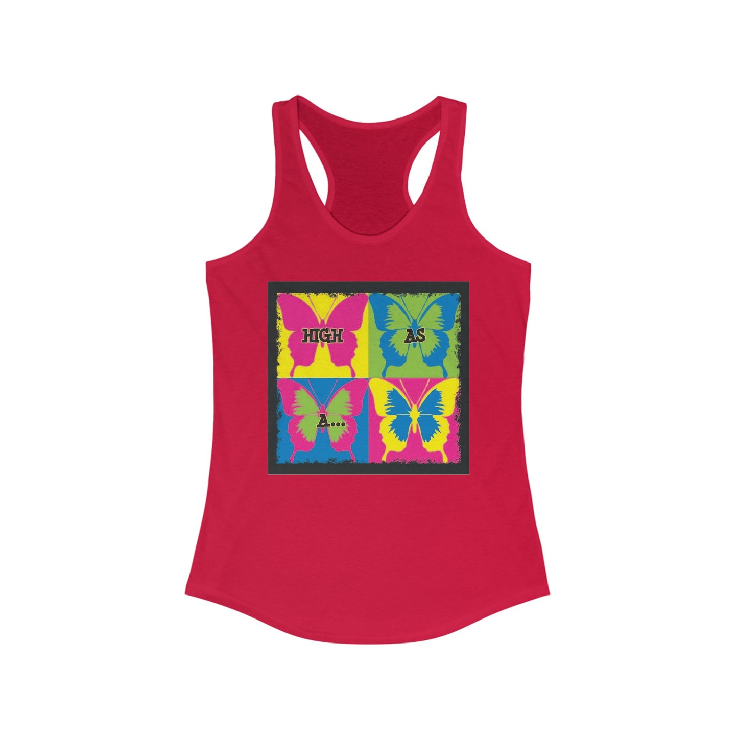 Authentic Stoner Girl® - A Colorful High as a Butterfly Racerback Tank for Women