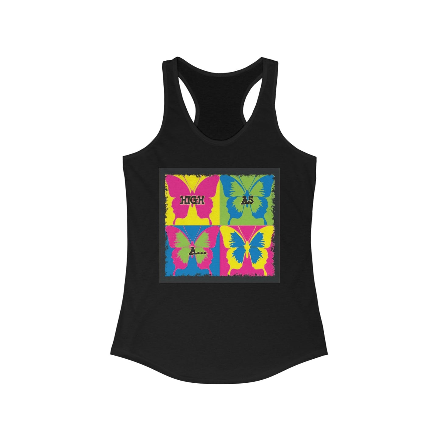 Authentic Stoner Girl® - A Colorful High as a Butterfly Racerback Tank for Women