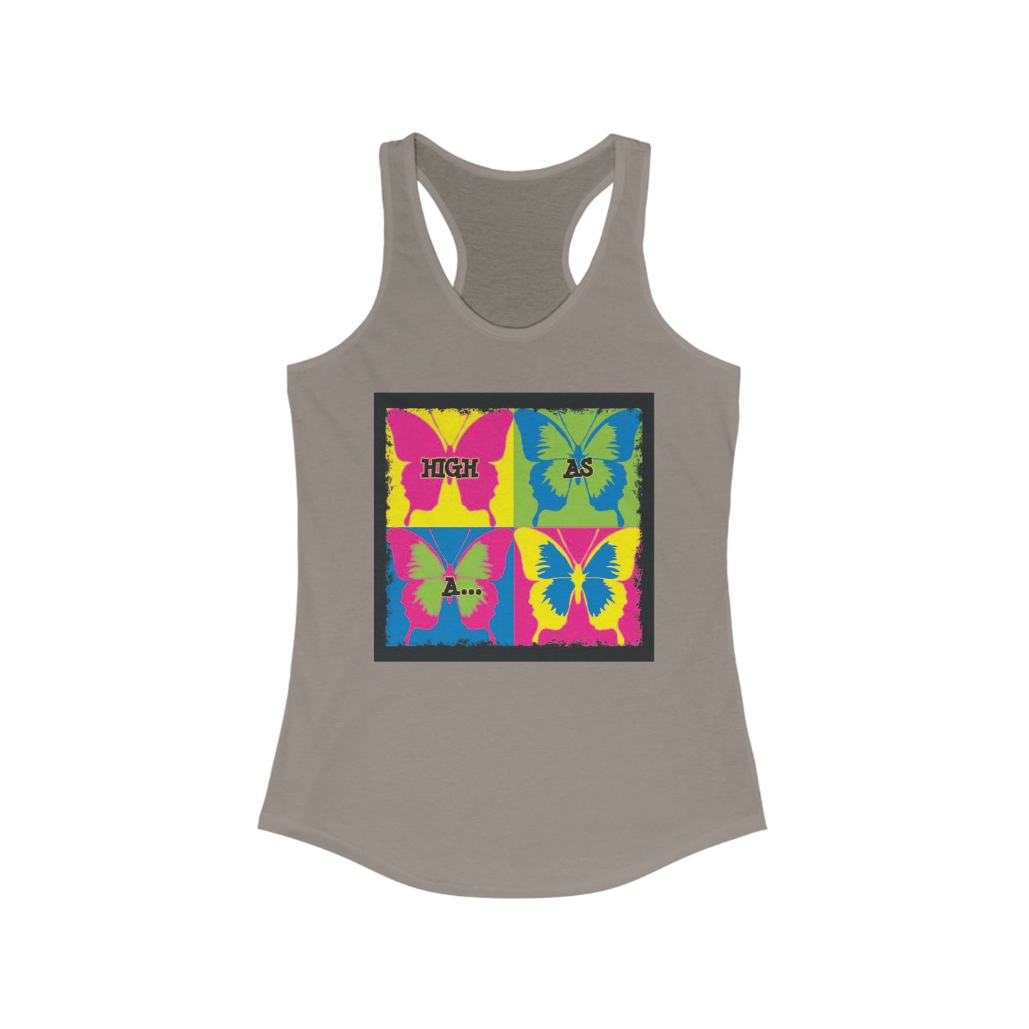 Authentic Stoner Girl® - A Colorful High as a Butterfly Racerback Tank for Women