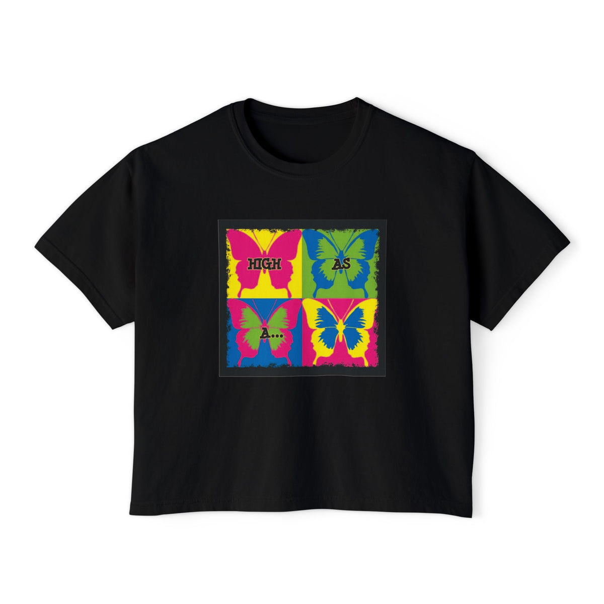 Retro Pop Art Butterfly Boxy Tee — High As Sky Graphic