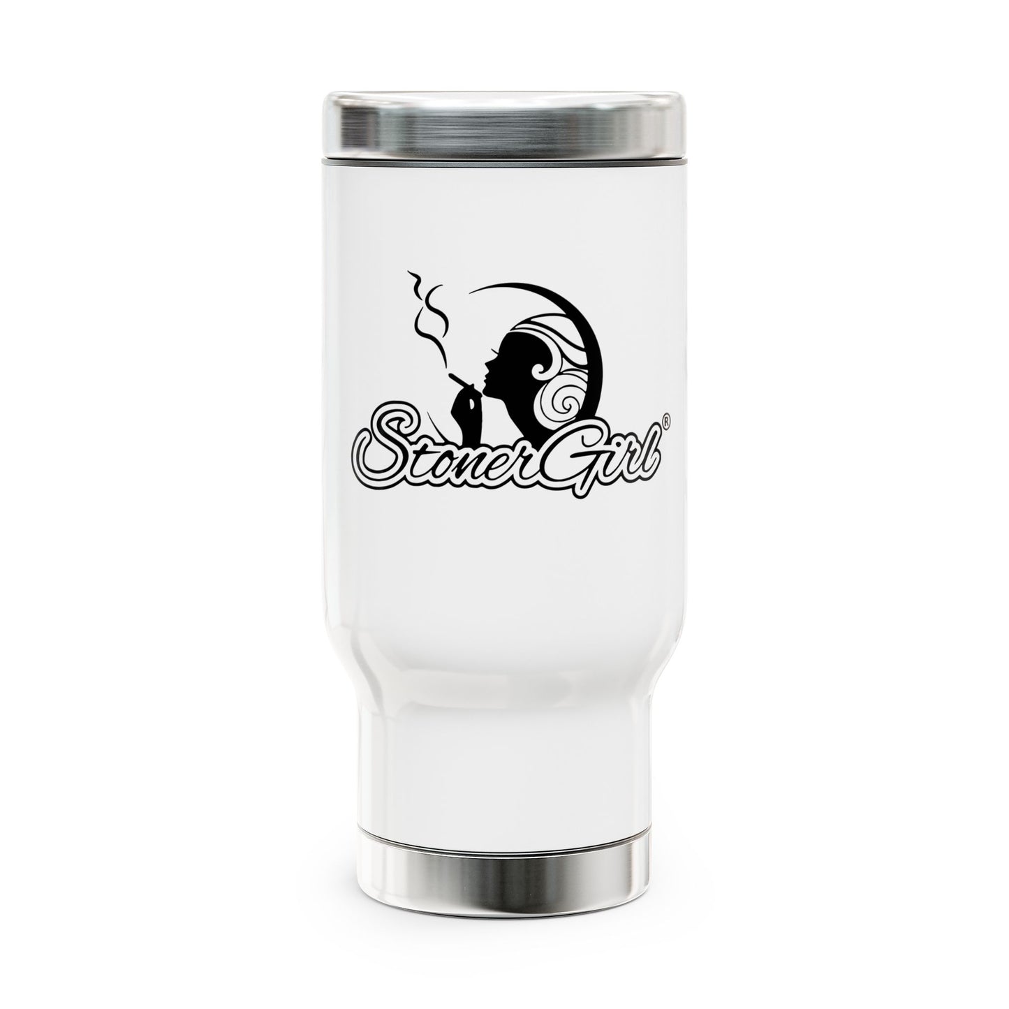 Stoner Girl® Stainless Steel Travel Mug with Handle, 14oz