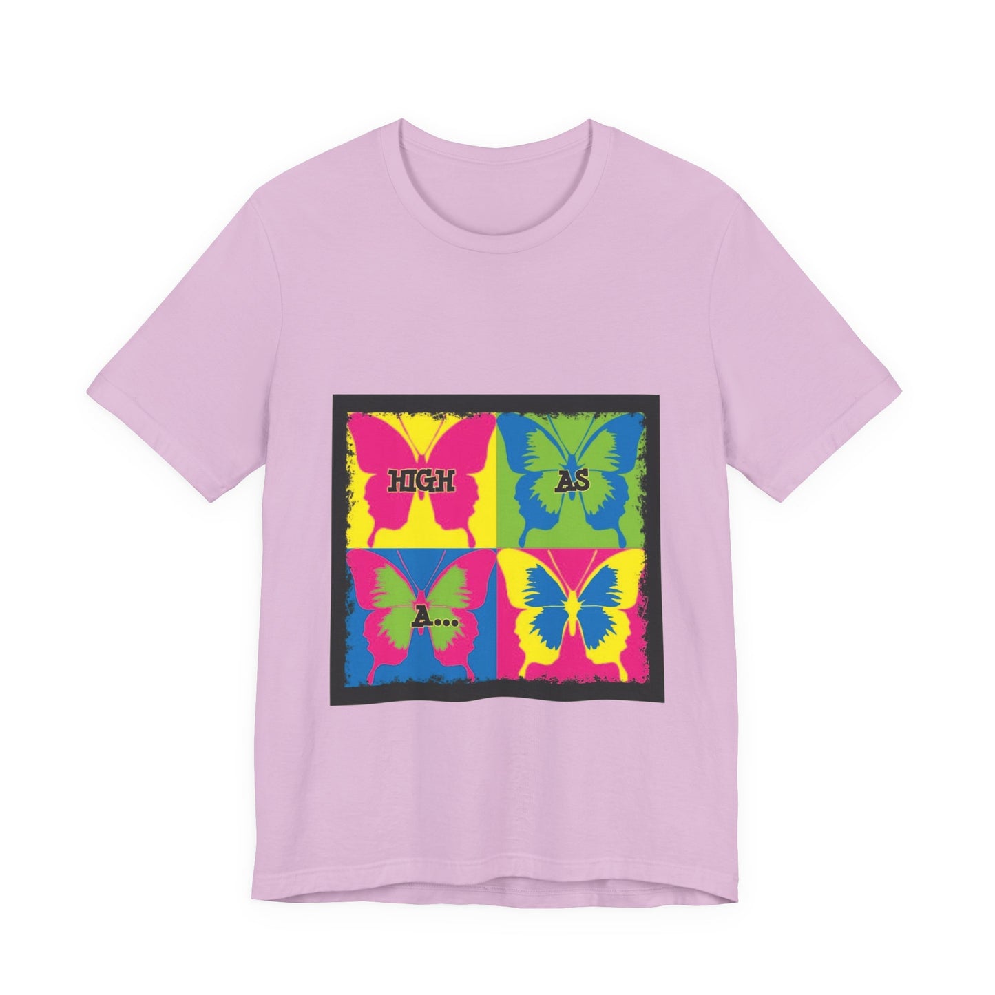 Butterfly Pop Art Tee — "High As" Graphic T-Shirt