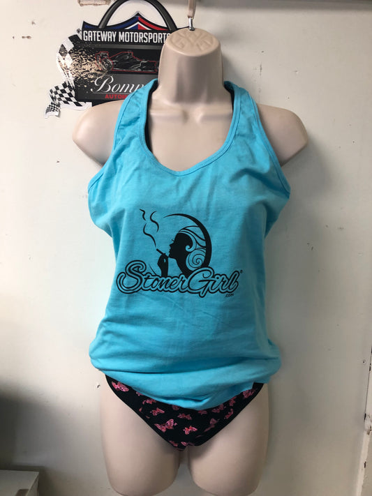 Blue Stoner Girl Tank Top